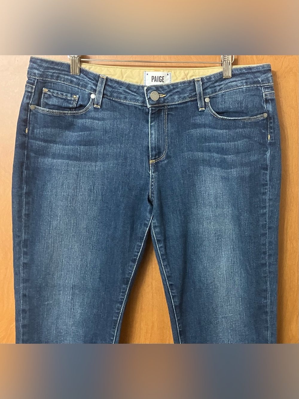 Paige Jimmy Jimmy Crop Women's Blue Denim Jeans Size 31 Made In The USA